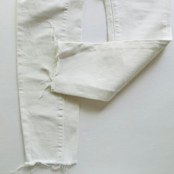 PAIGE Verdugo Ankle Jeans Size 25 White Stretch Slim Fit 5 Pocket Fray Edge - Picture 5 of 8
